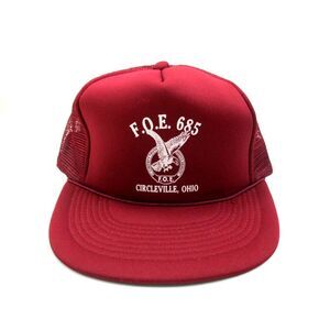 Vintage F.O.E. Fraternal Order of Eagles Circleville Ohio Snapback Meshback Hat‎